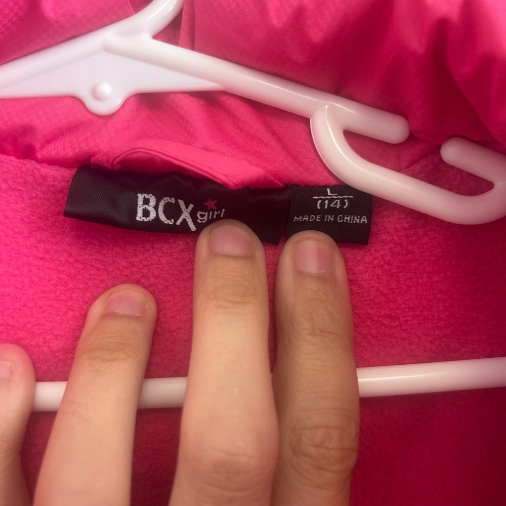 BCX Girl Hot Pink Faux‎ Fur Hooded Puffer Winter Coat Jacket Size L(14) Girls - Picture 5 of 8